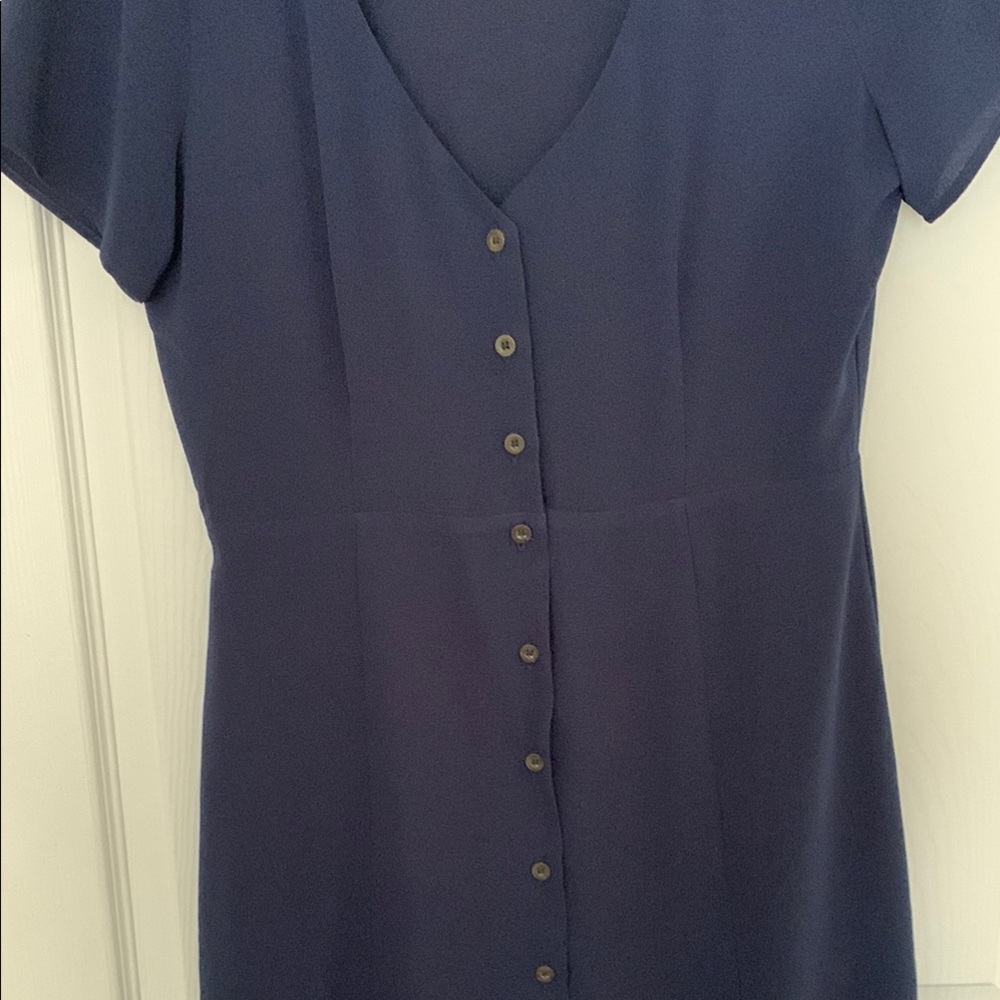 Navy Button-Down Dress - Picture 2 of 4